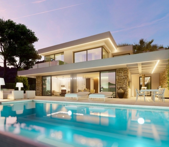 Luksus nybygget villa i moderne stil til salg i Moraira