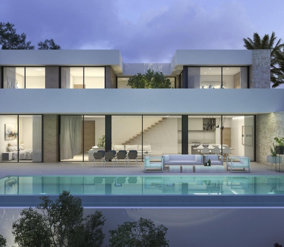 MORAIRA >> PLA DEL MAR >> Luxury 4 bedroom villa in modern style with sea views