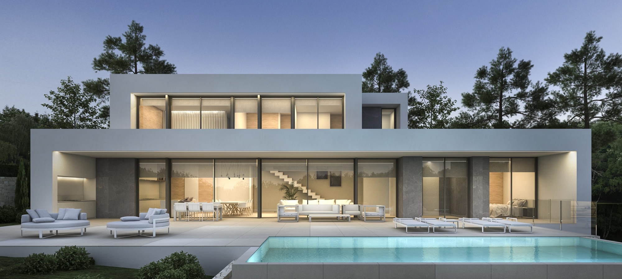 Moraira Alicante Villas PLA DEL MAR> LUKSUS NY BYGGET MODERN VILLA med havudsigt,