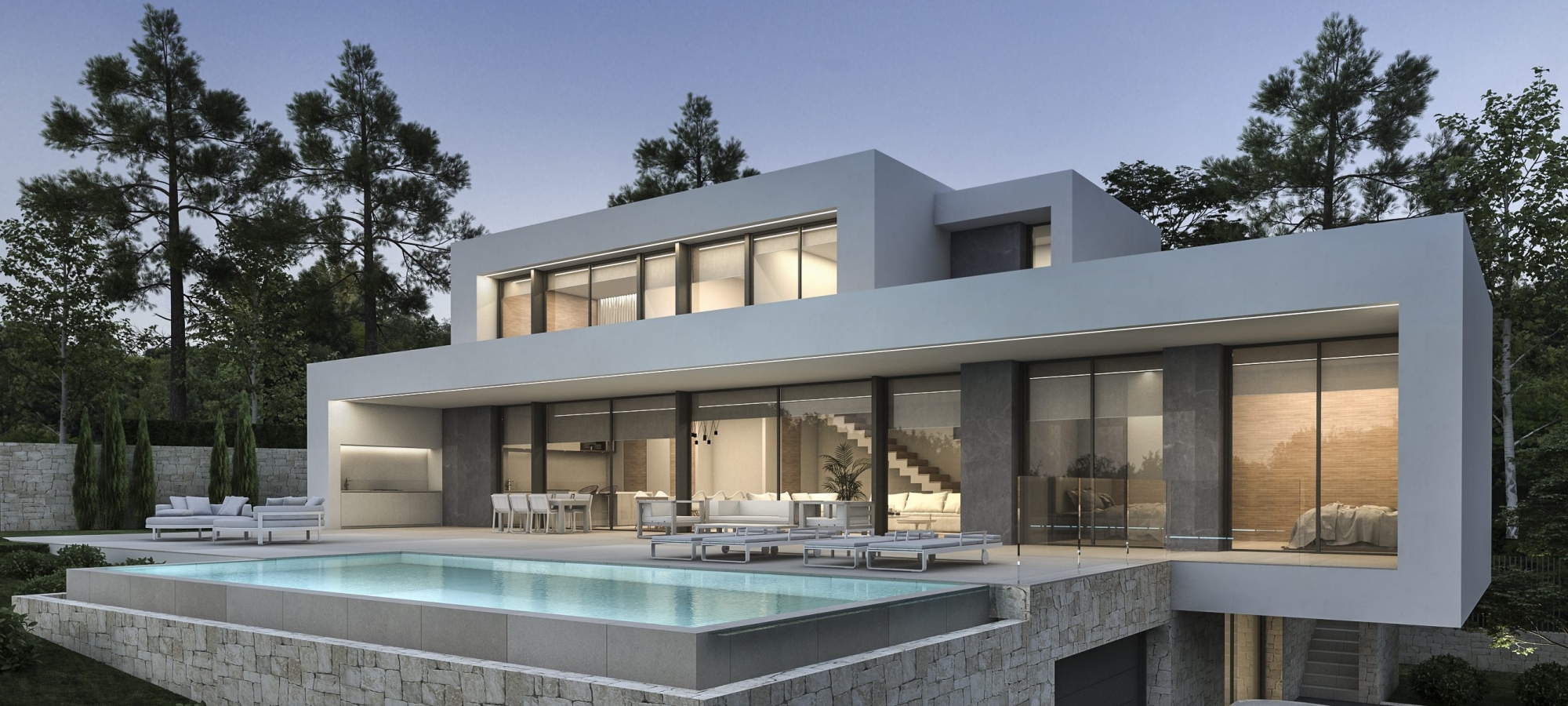 Moraira Alicante Villas PLA DEL MAR> LUKSUS NY BYGGET MODERN VILLA med havudsigt,