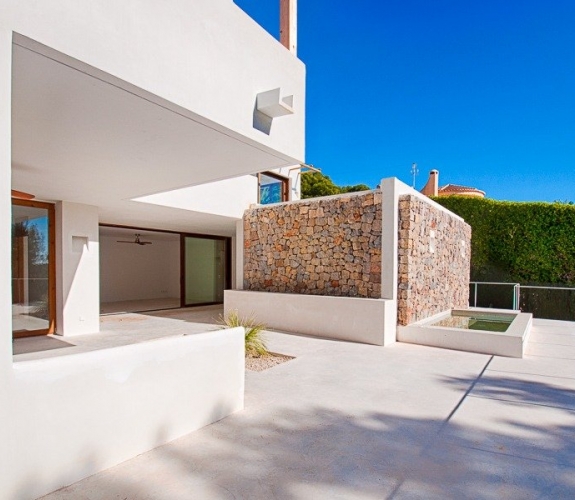 Modern Ibiza style New Build Villa for sale in Pinar del Advocat Moraira with Sea Views and walking ...