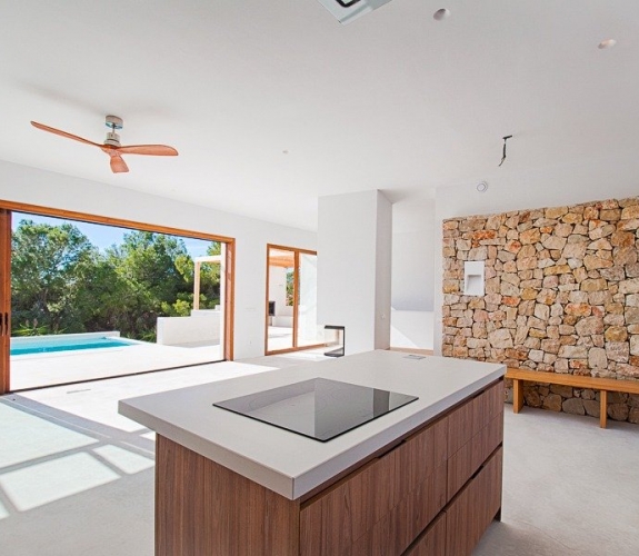 Modern Ibiza style New Build Villa for sale in Pinar del Advocat Moraira with Sea Views and walking ...